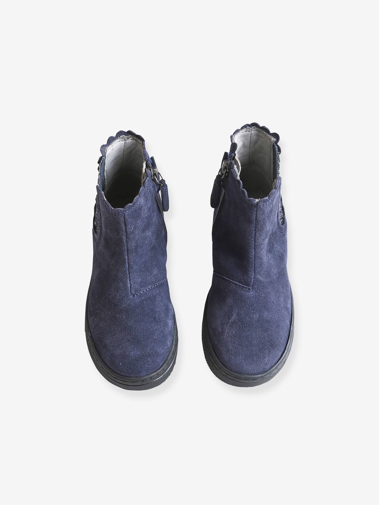 Vertbaudet Mädchen Boots, Dehneinsatz und Reißverschluss - marine
