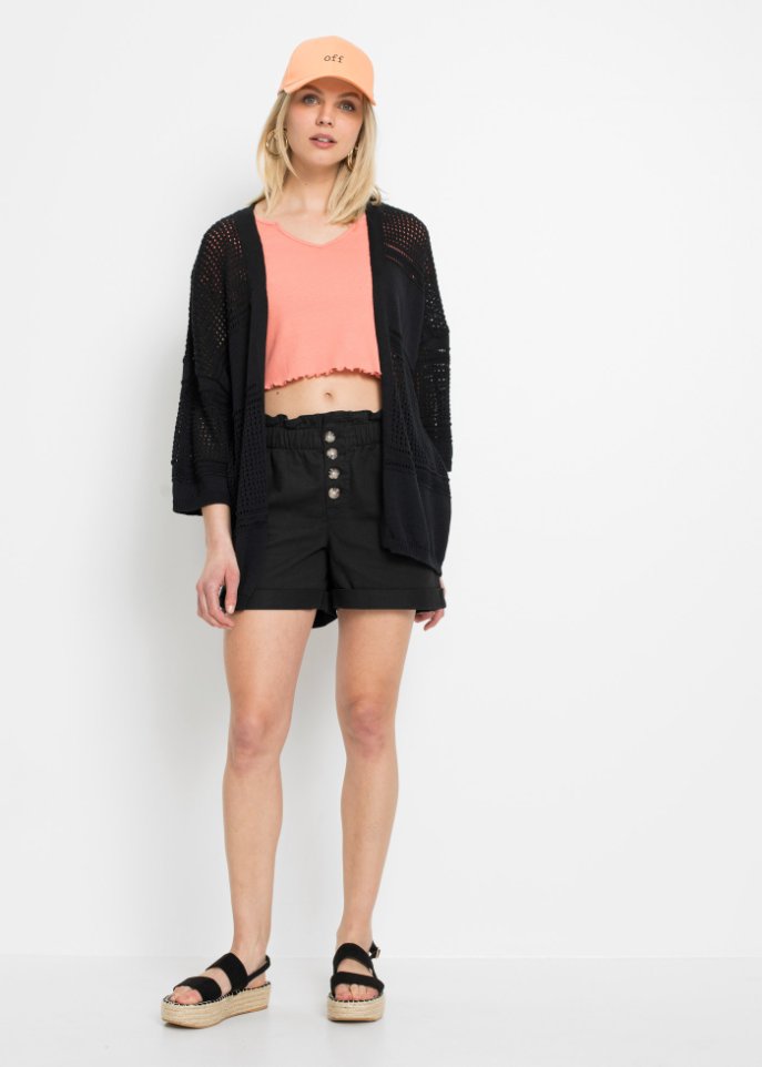 Cardigan mit Ajourmuster