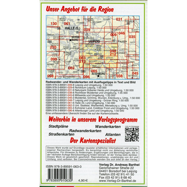 Radwander- und Wanderkarte Südraum Leipzig 1 : 50 000 - Wanderkarte