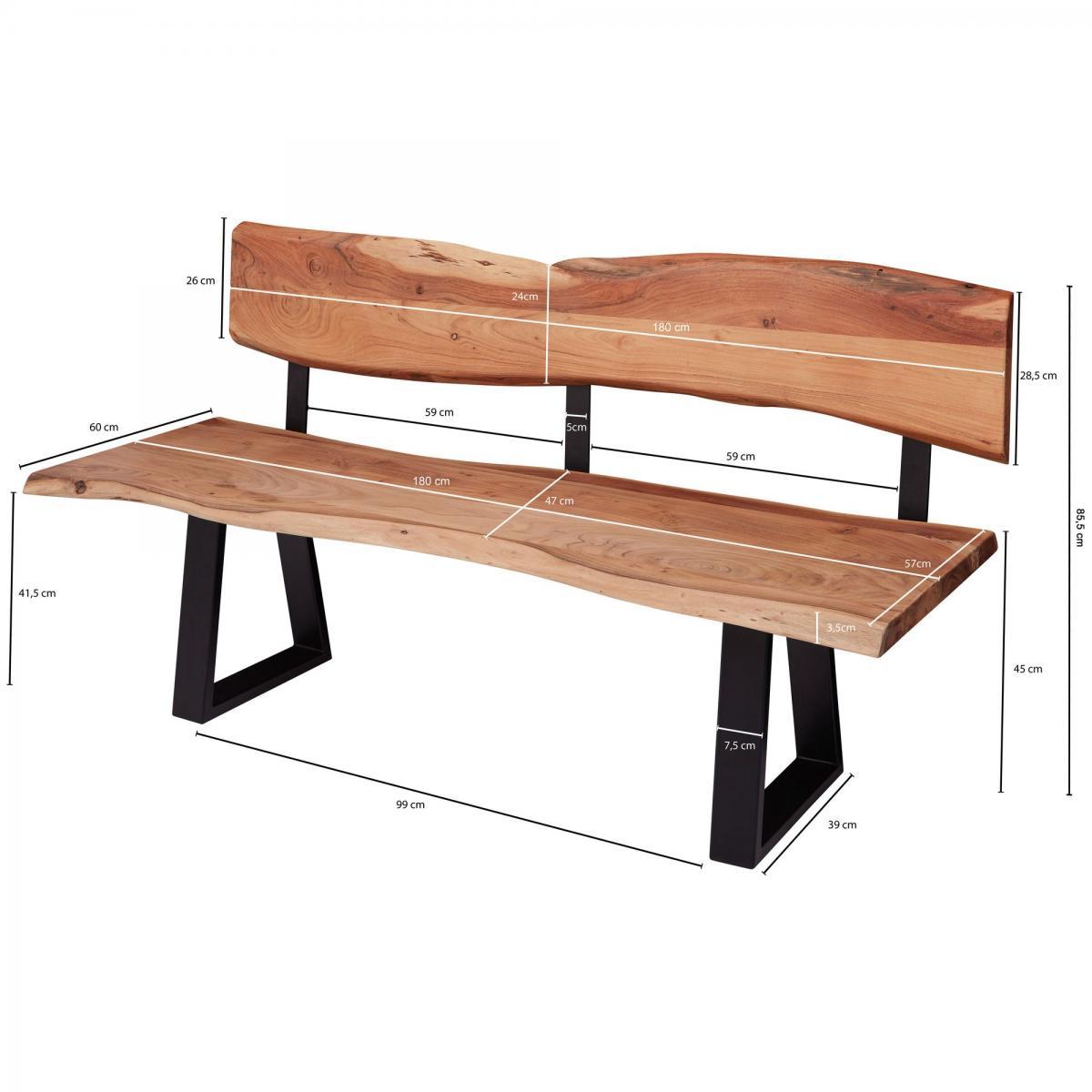 Wohnling Esszimmerbank GAYA 180x83,5x60 cm