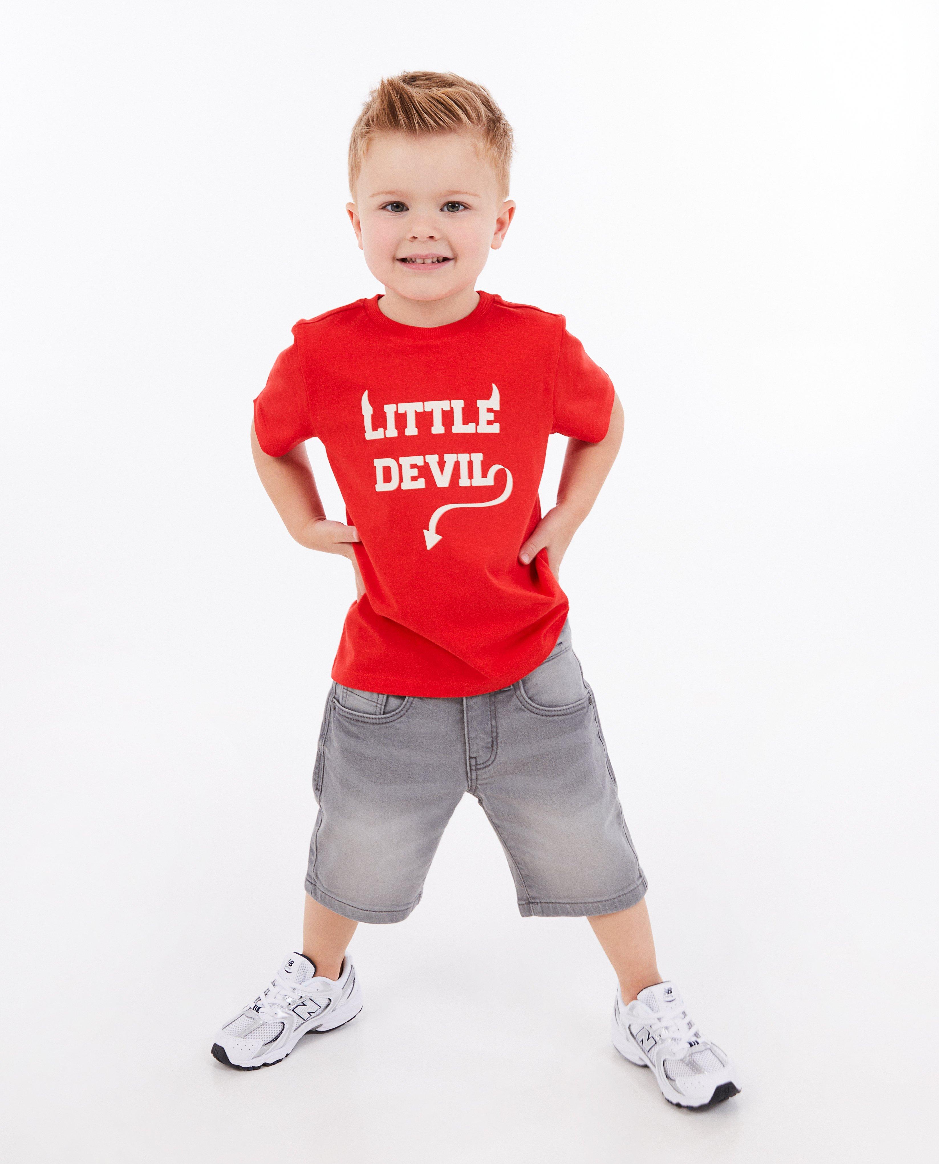 Tricou Familystories cu inscripție, colecția Supporter, 2-7 ani roșu