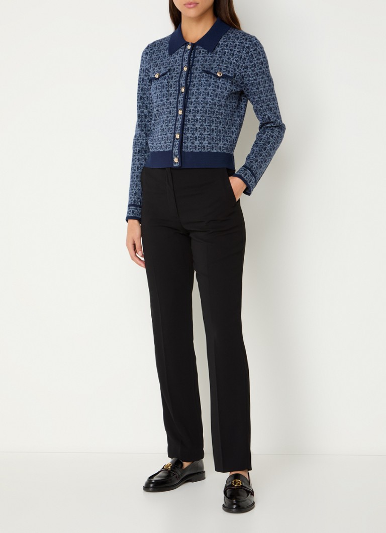 Cardigan tricotat fin cu imprimeu al logo-ului Claudie Pierlot