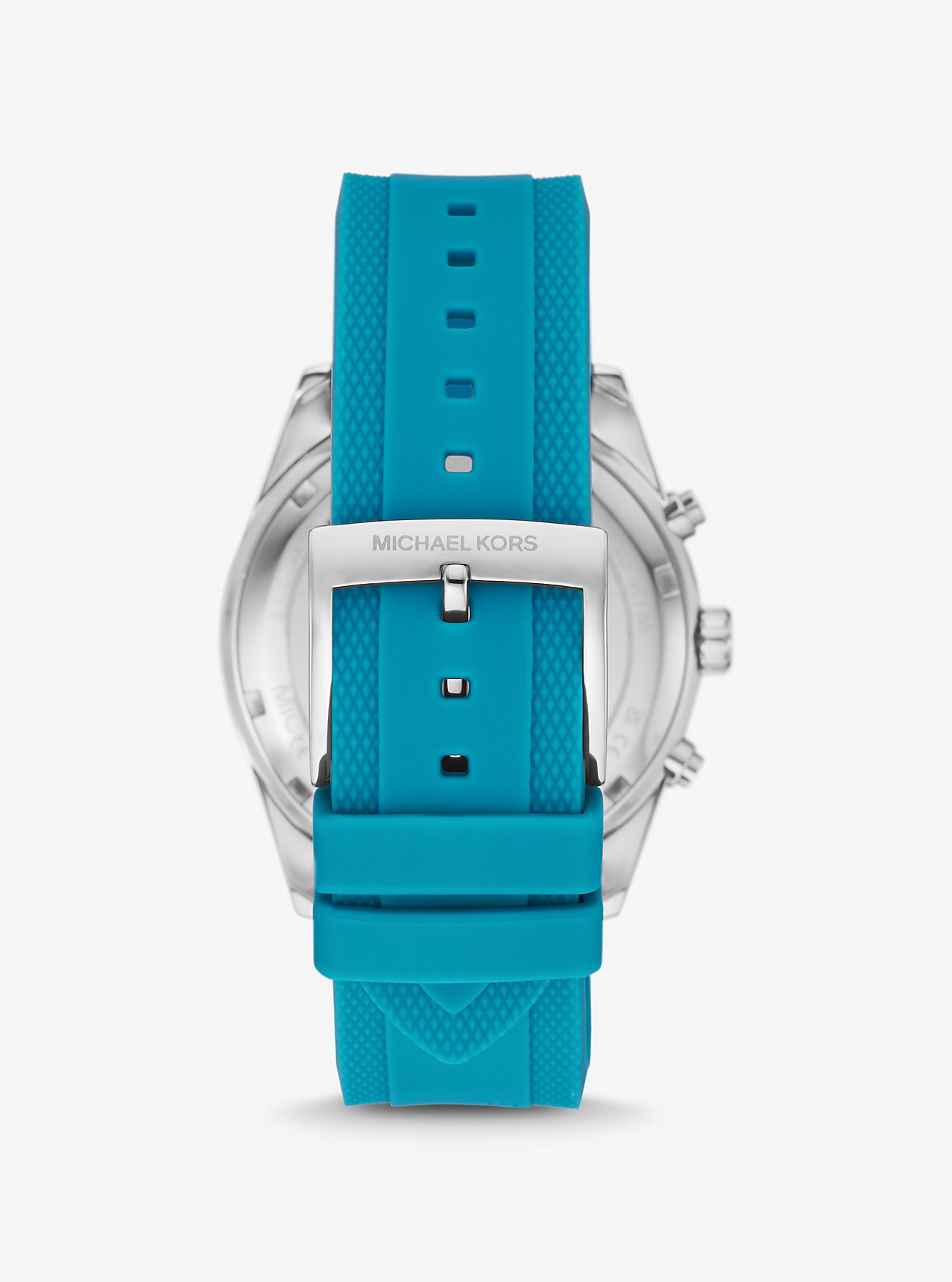 Oversized Hadyn Pavé Silver-Tone Watch - SANTORINI BLUE
