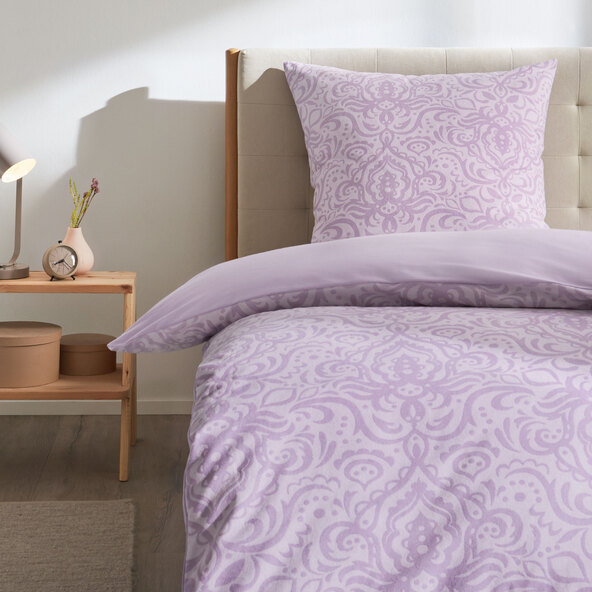 Bettwäsche Flannel, 155 x 220 cm, lila