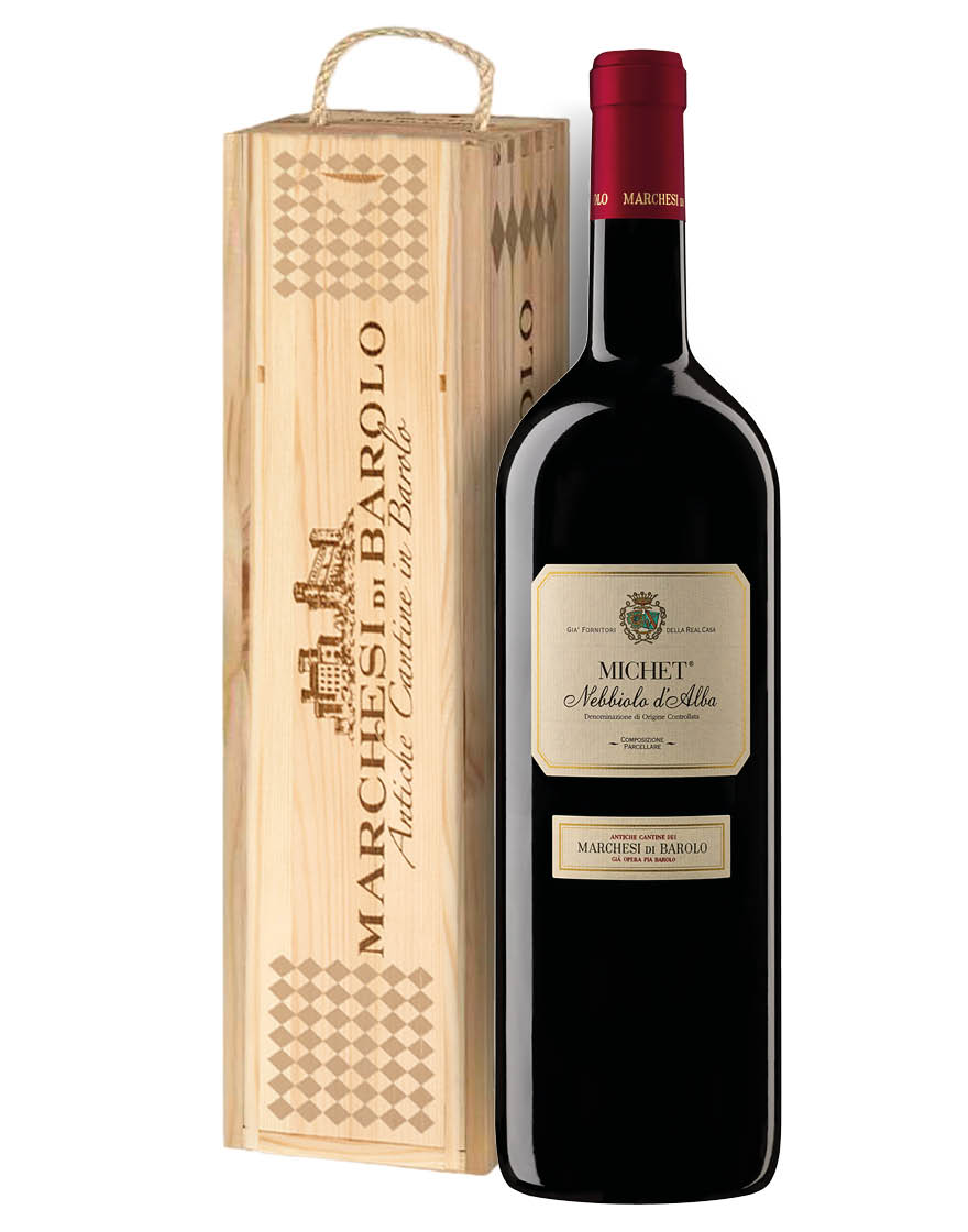 Nebbiolo d'Alba DOC Michet 2020 Marchesi di Barolo Magnum 1,5 ℓ, Caisse bois