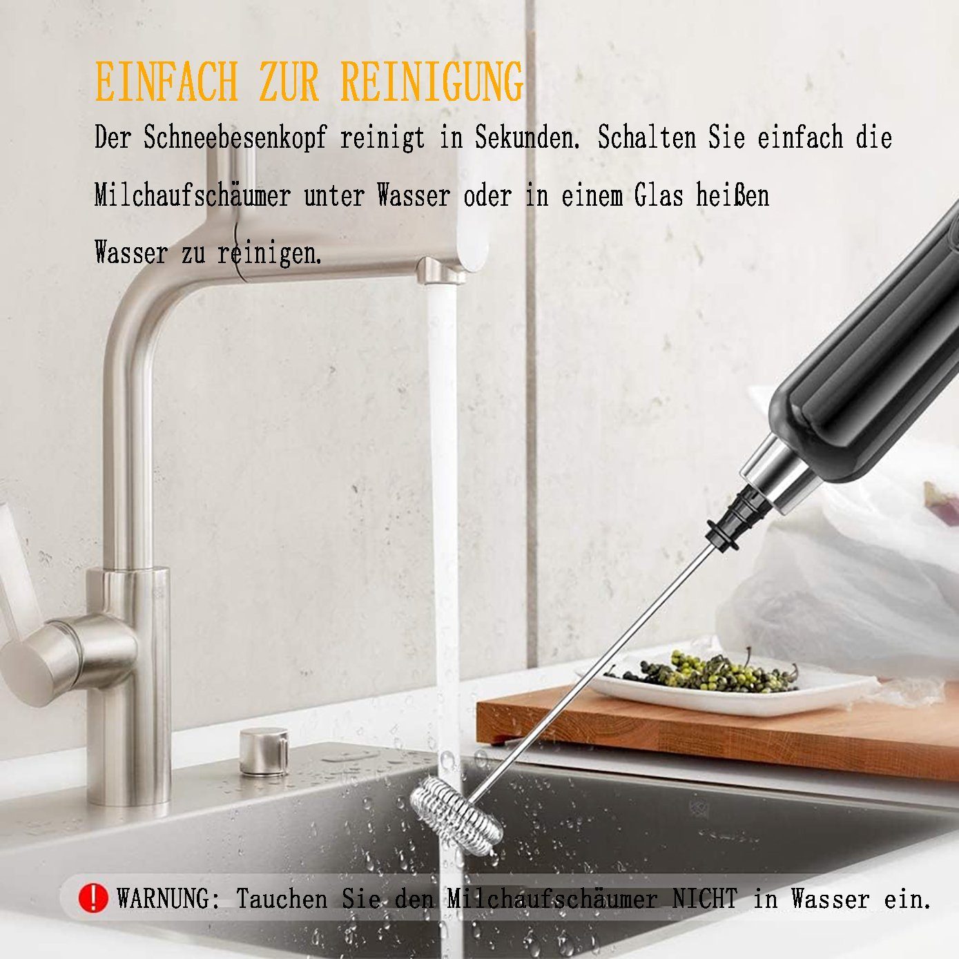 flowgoer Milchaufschäumer Elektrischer Milchaufschäumer mit Doppelquirl, wiederaufladbar, Vielseitig und multifunktional, für verschiedene Getränke geeignet
