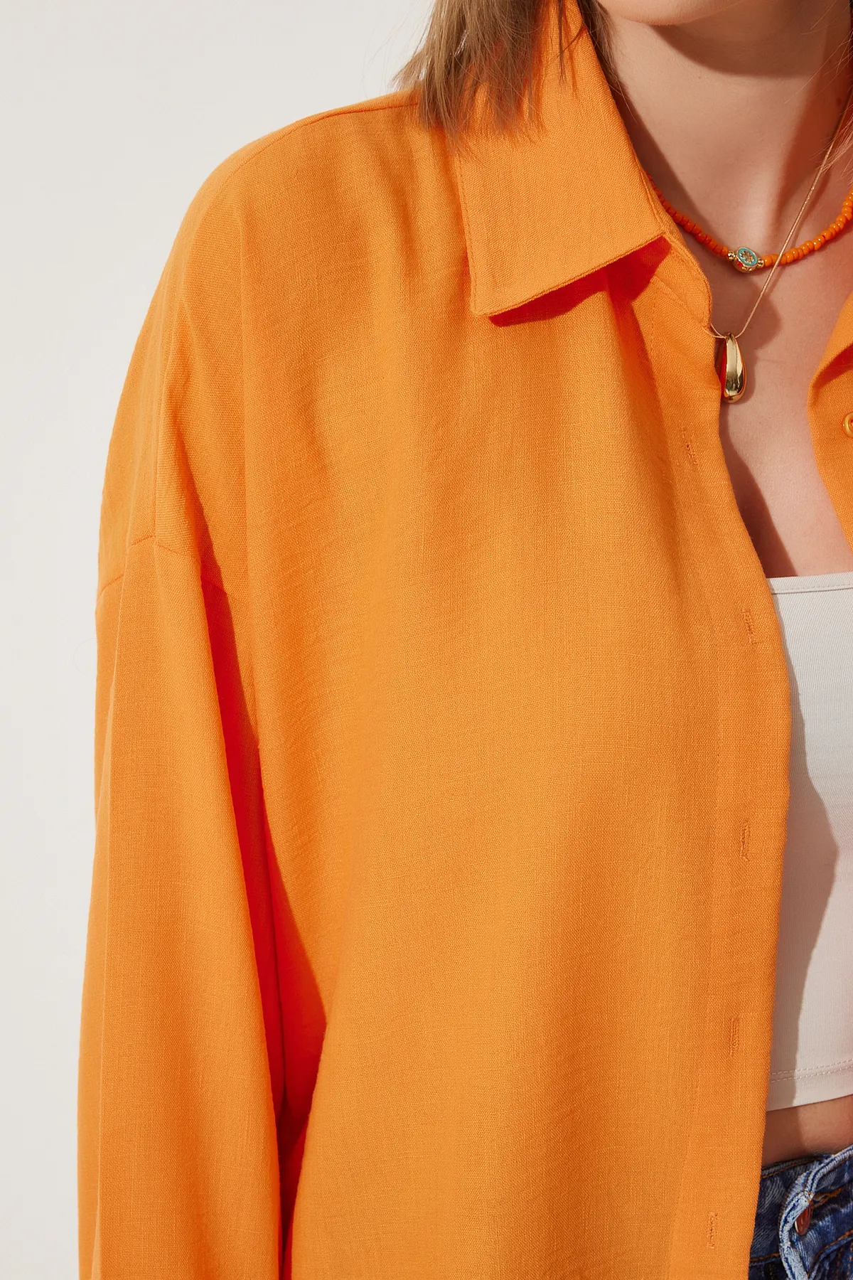 Happiness İstanbul  Hemd - Orange - Oversized
