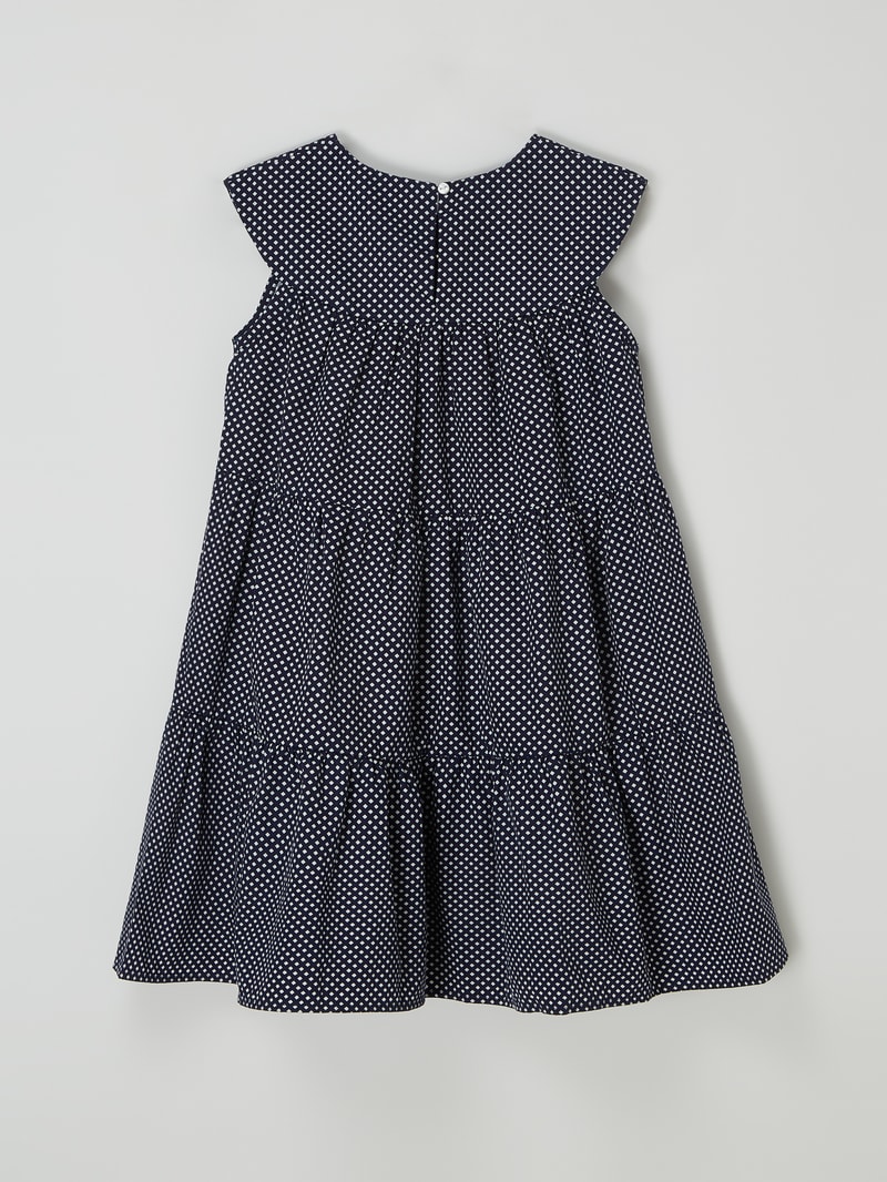 Kleid mit Punktmuster in marineblau