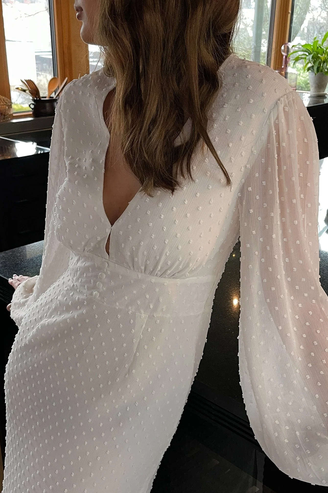 Maxikleid mit Ballonärmeln