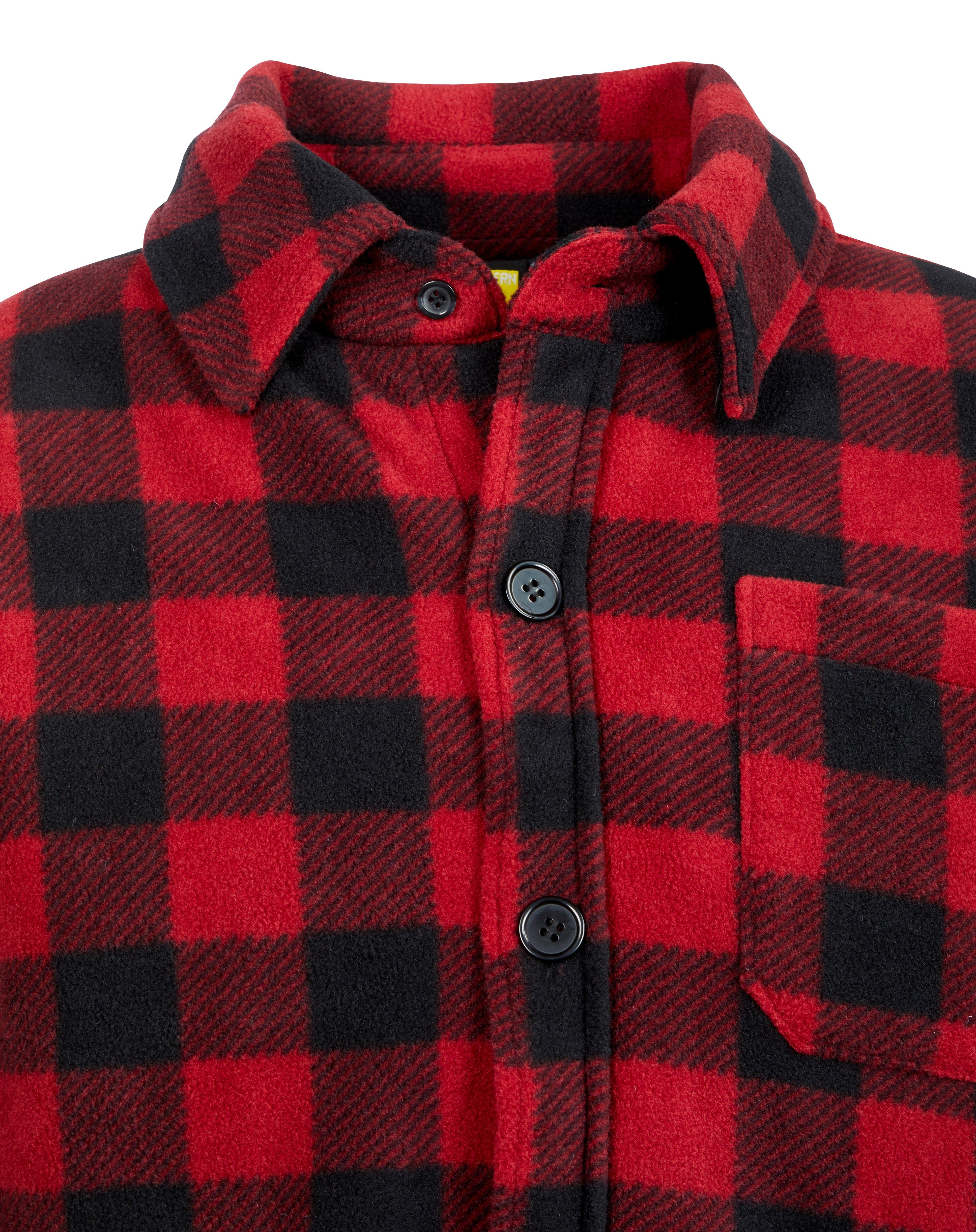 Northern Country Flanellhemd (als Jacke offen oder Hemd zugeknöpft zu tragen) warm gefüttert, mit 5 Taschen, mit verlängertem Rücken, Flanellstoff