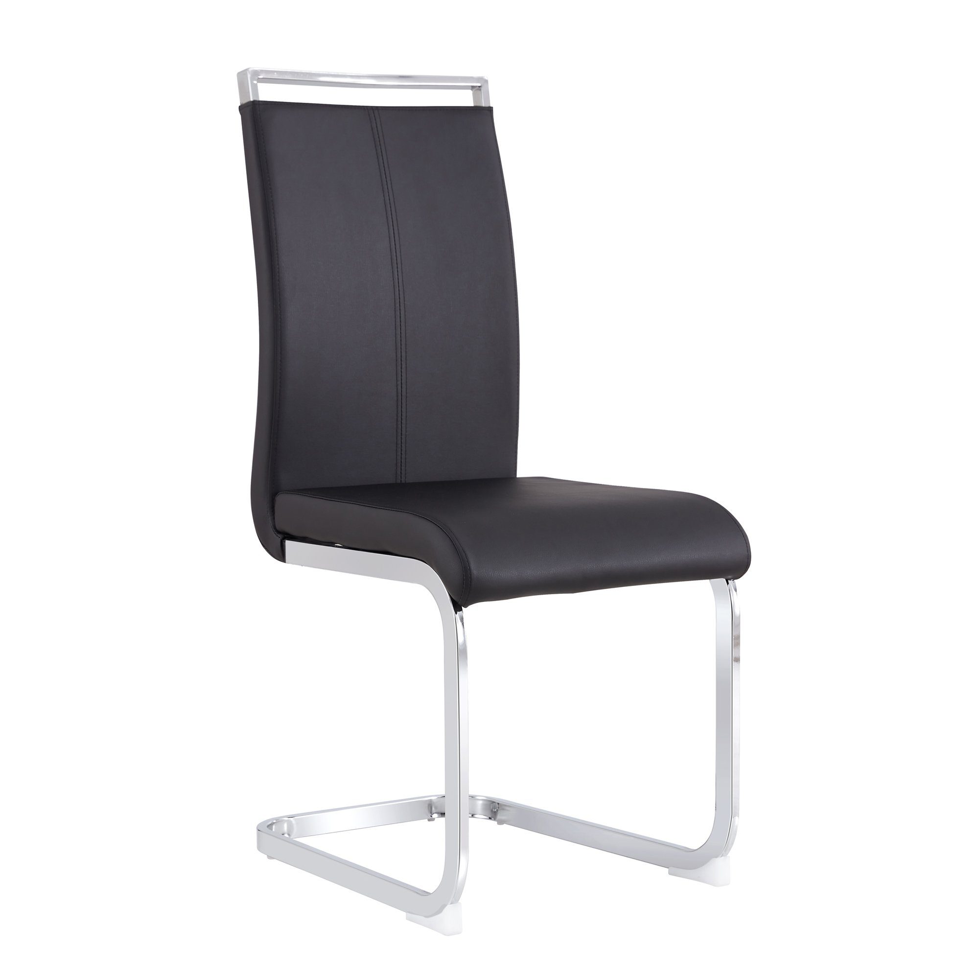 BlingBin Freischwinger (4 St), verchromtes Metallgestell, Kunstleder, Bis 120 kg belastbar