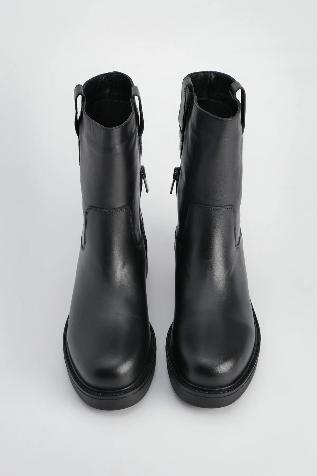 Marjin  Damen-Tagesstiefel aus echtem Leder Gater Schwarz