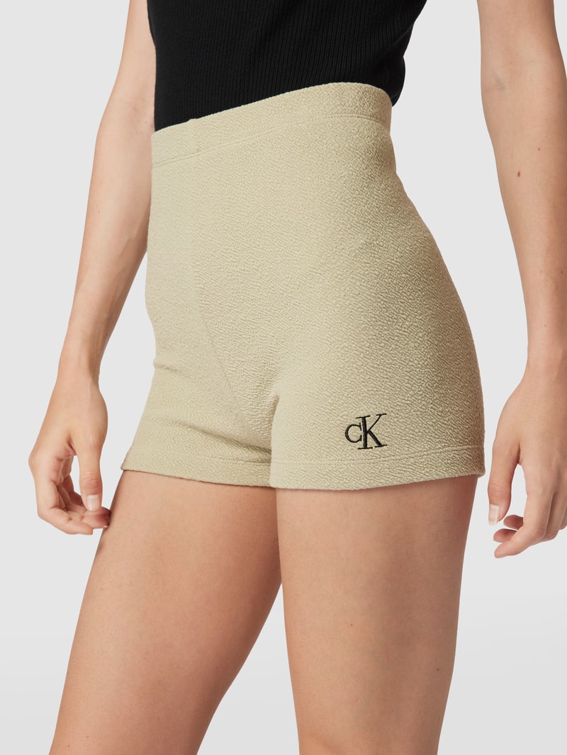 High Rise Shorts mit Logo in schilf