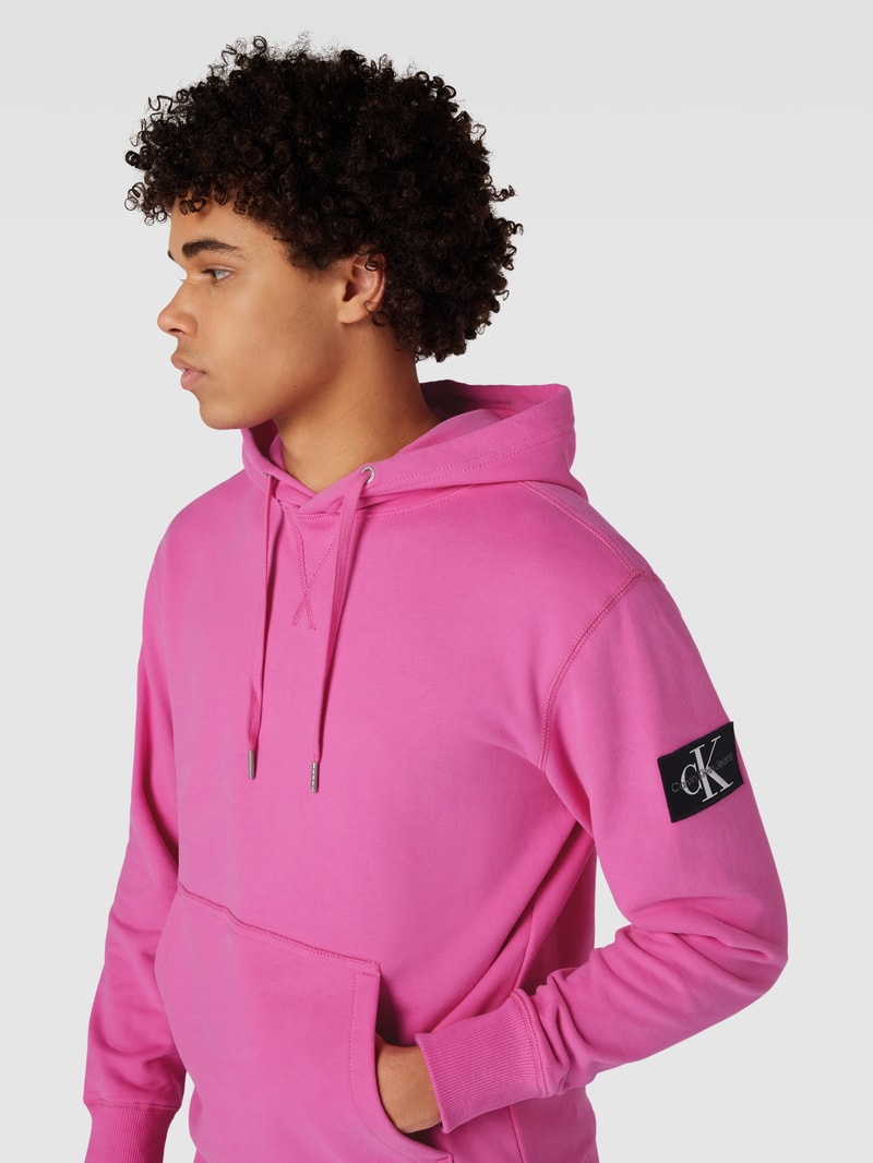 Hoodie mit Label-Detail in pink