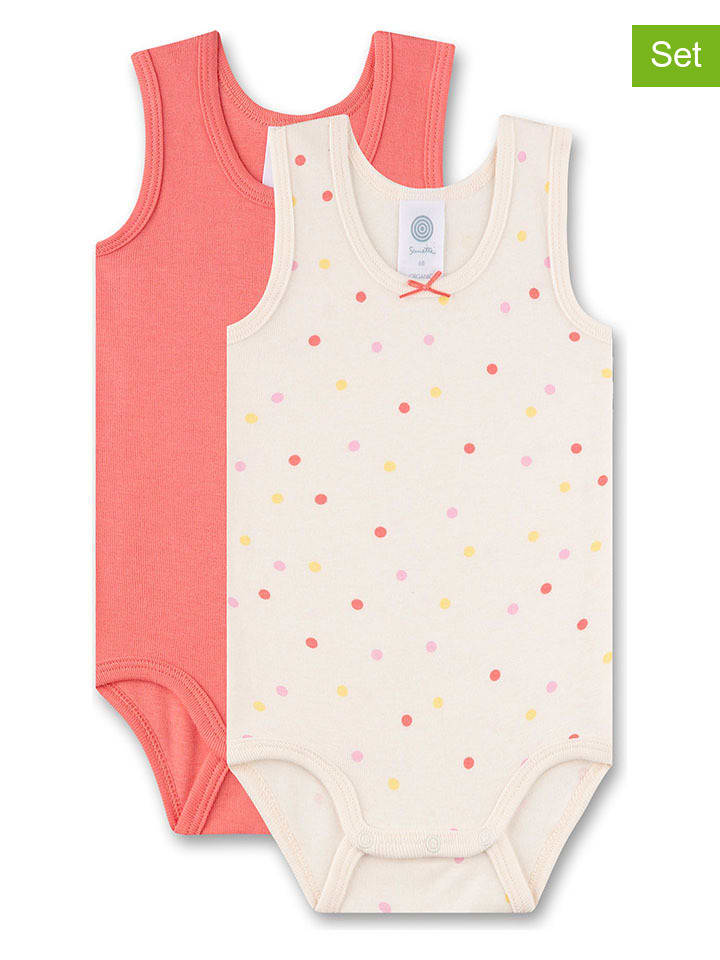 Sanetta 2er-Set: Bodys in Pink/ Weiß günstig kaufen