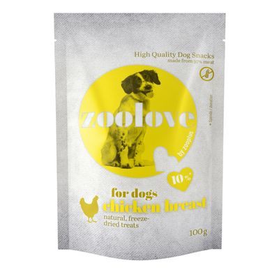 zoolove Snacks - gefriergetrocknetes Hühnerbrustfilet
