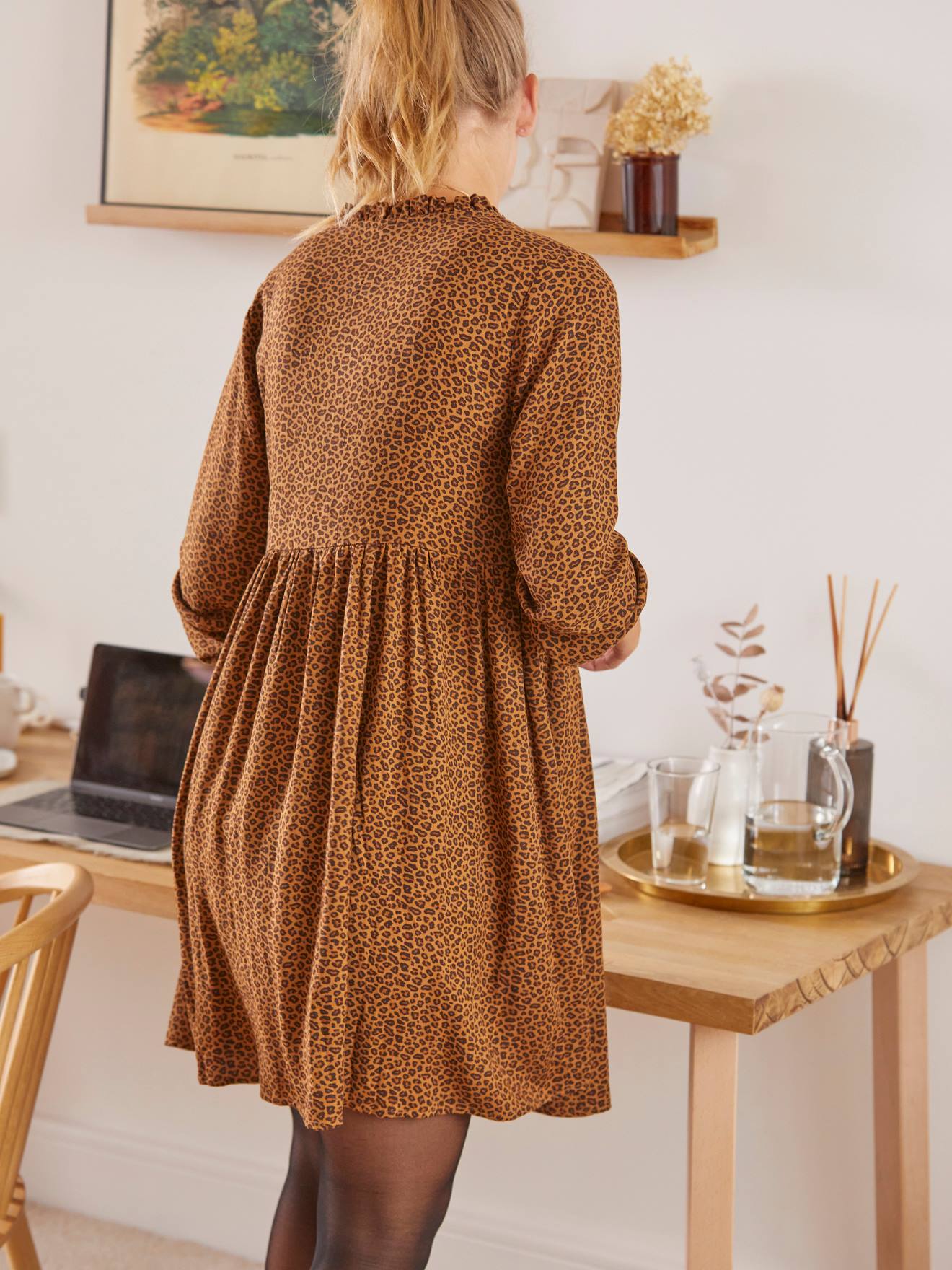 Robe imprimé léopard grossesse et allaitement leopard