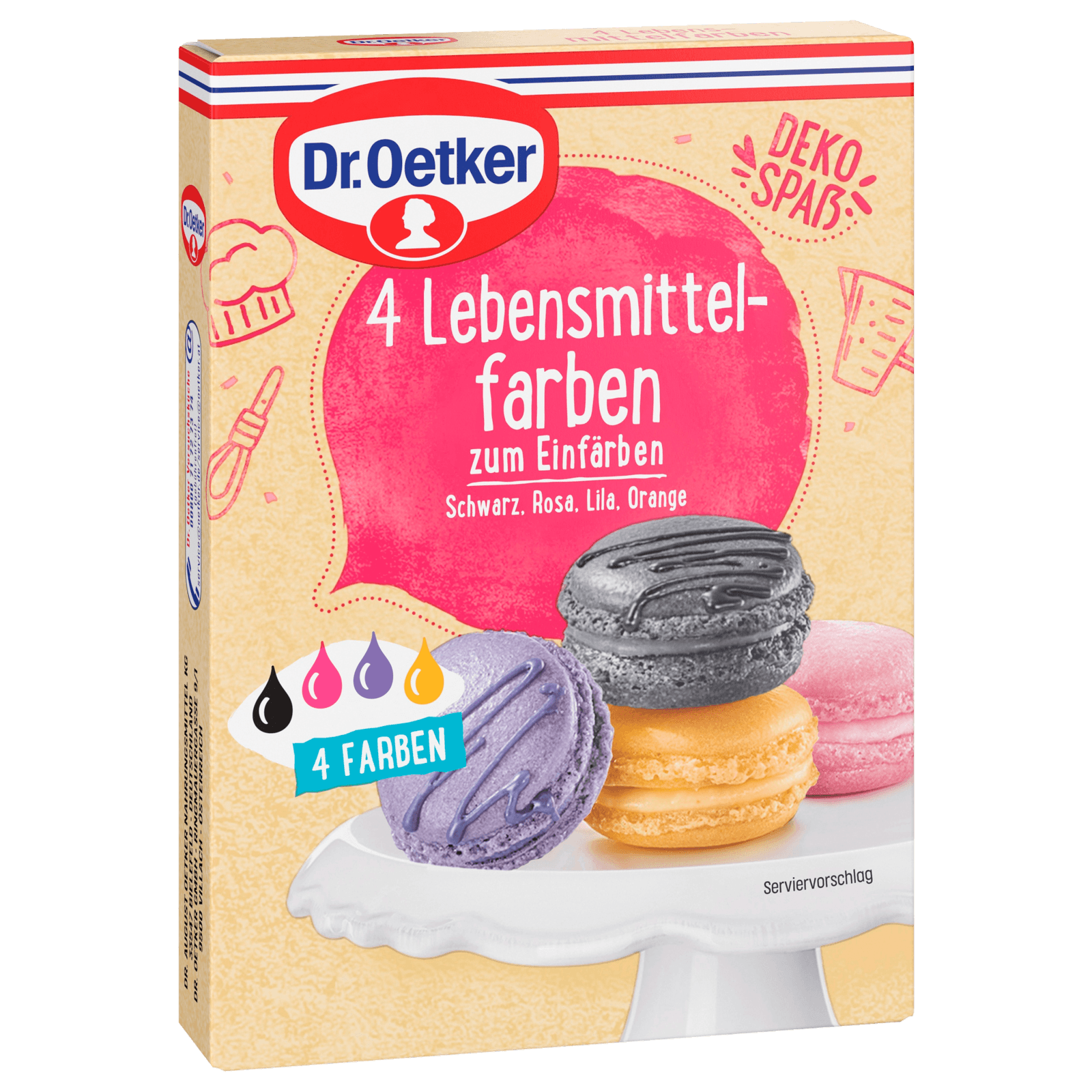 Dr. Oetker 4 Lebensmittelfarben 80g
