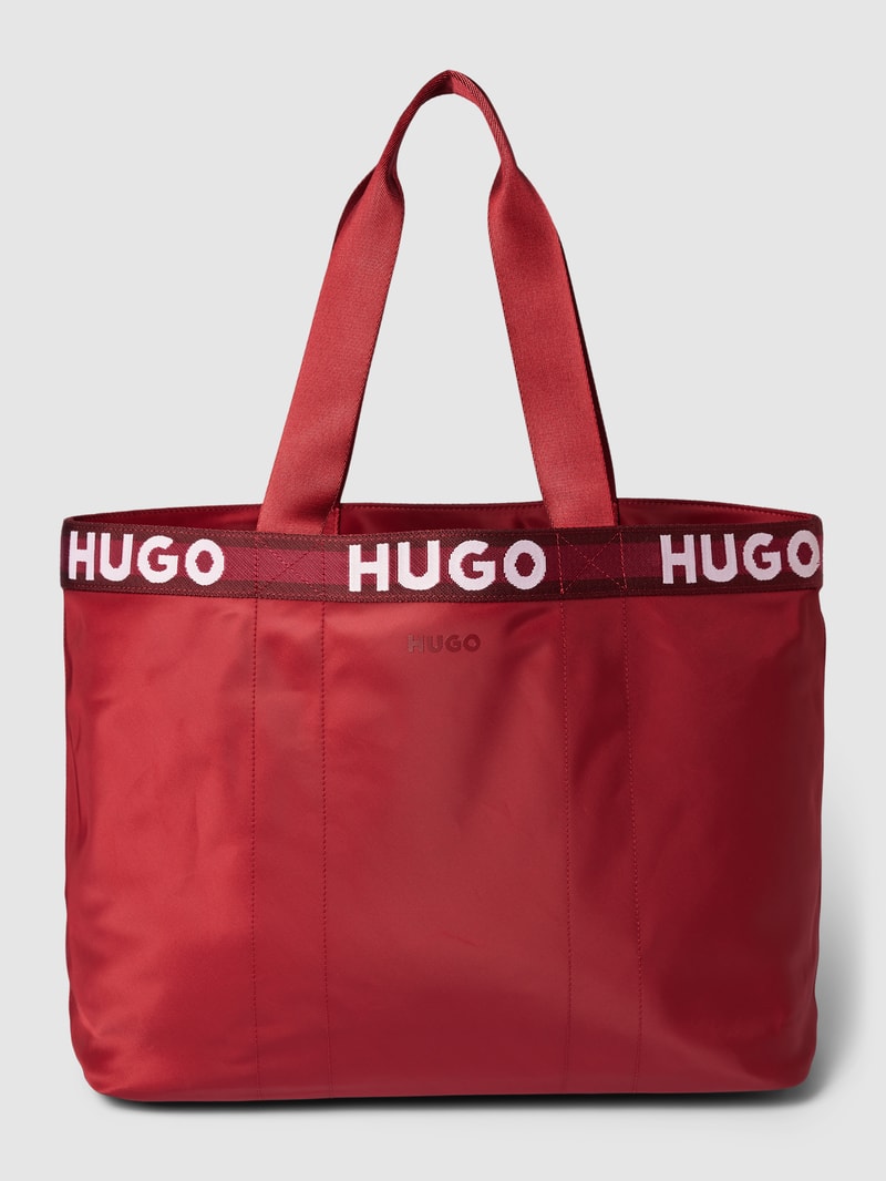 Tote Bag mit Logo-Details Modell 'Becky' in bordeaux rot