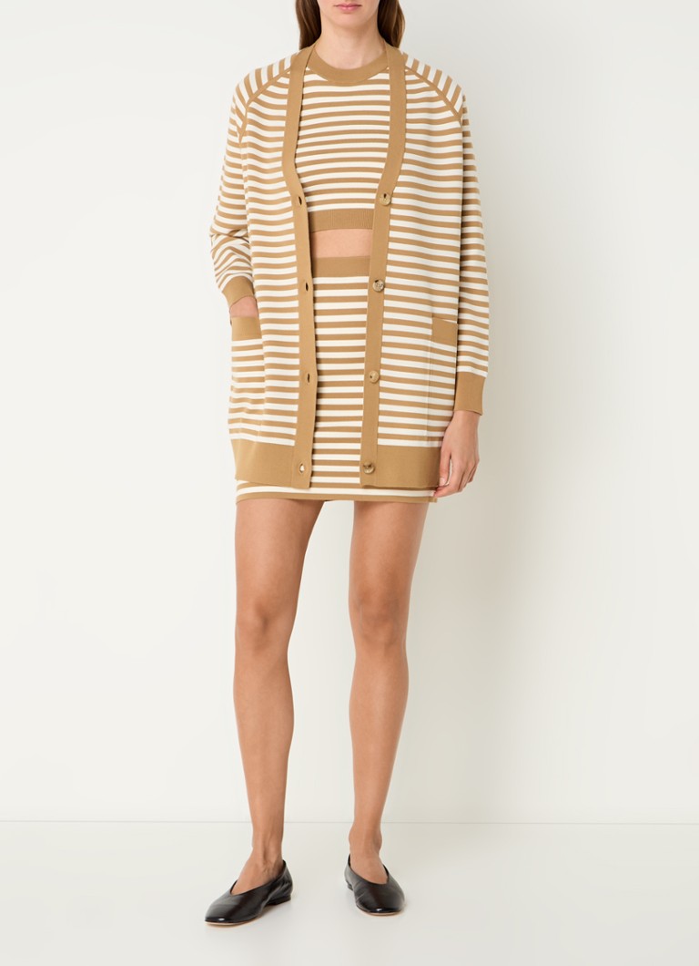 Cardigan MaxMara Tenore à rayures et poches plaquées