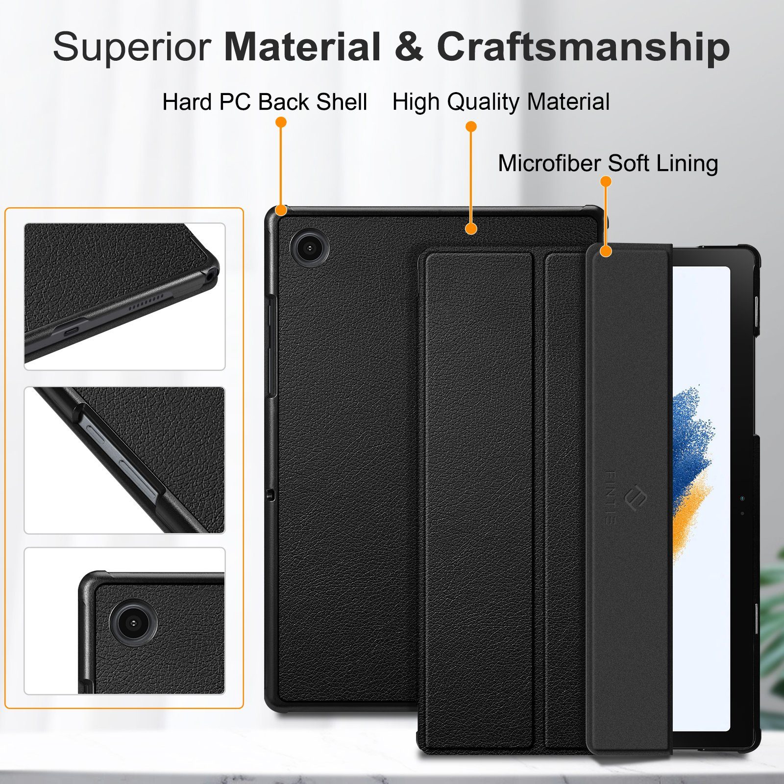 Fintie Tablet-Hülle Hülle für Samsung Galaxy Tab A8 10.5 2021 - Ultra Schlank Kunstleder Schutzhülle Cover mit Auto Schlaf/Wach Funktion für Tab A8 10.5 Zoll SM-X200/X205/X207 Tablet