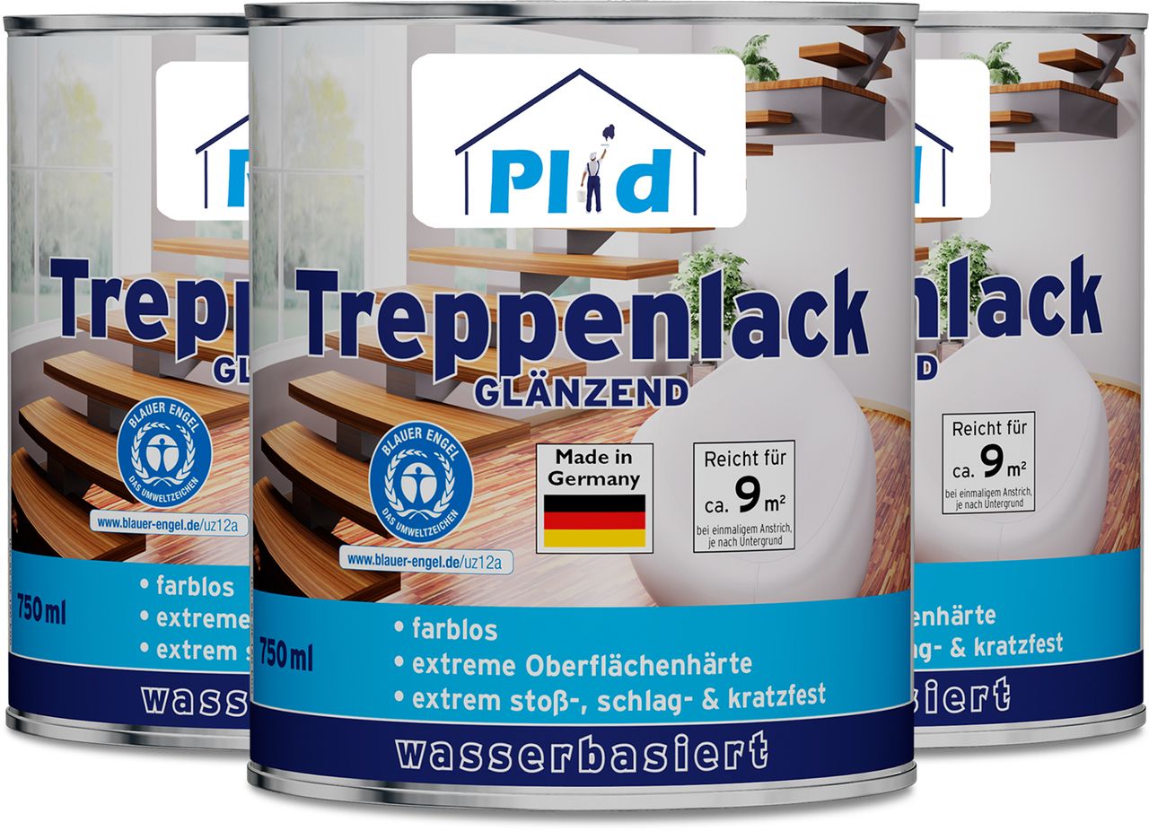 Plid Premium Treppenlack Treppensiegel Klarlack Farblos Seidenglänzend Farblos - Glänzend