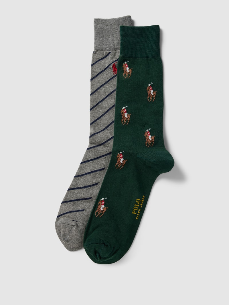 Socken im Allover-Look im 2er-Pack in grün