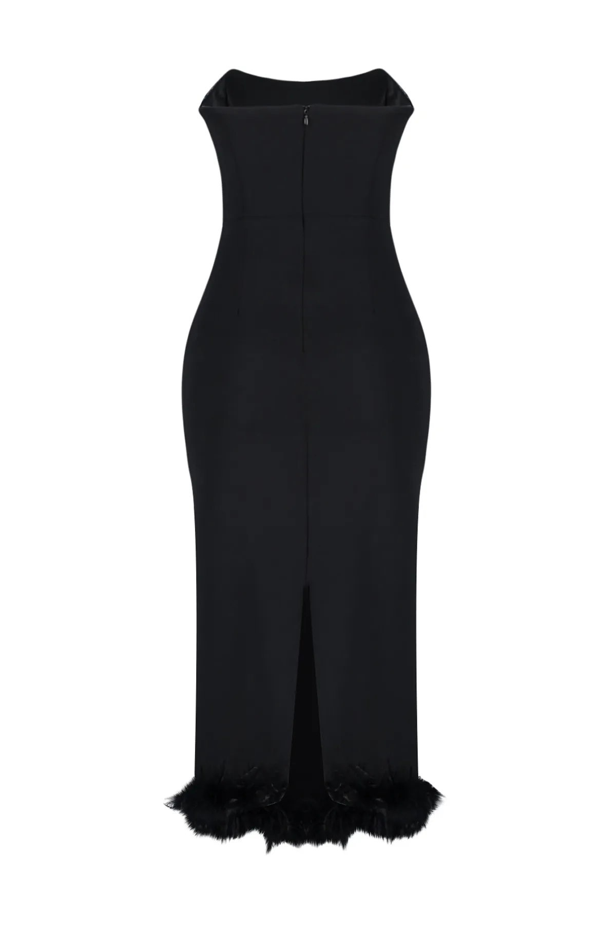 Trendyol Collection  Schwarzes, tailliertes, gewebtes Korsett-detailliertes, elegantes Abendkleid mit Otriches TPRAW24EL00182