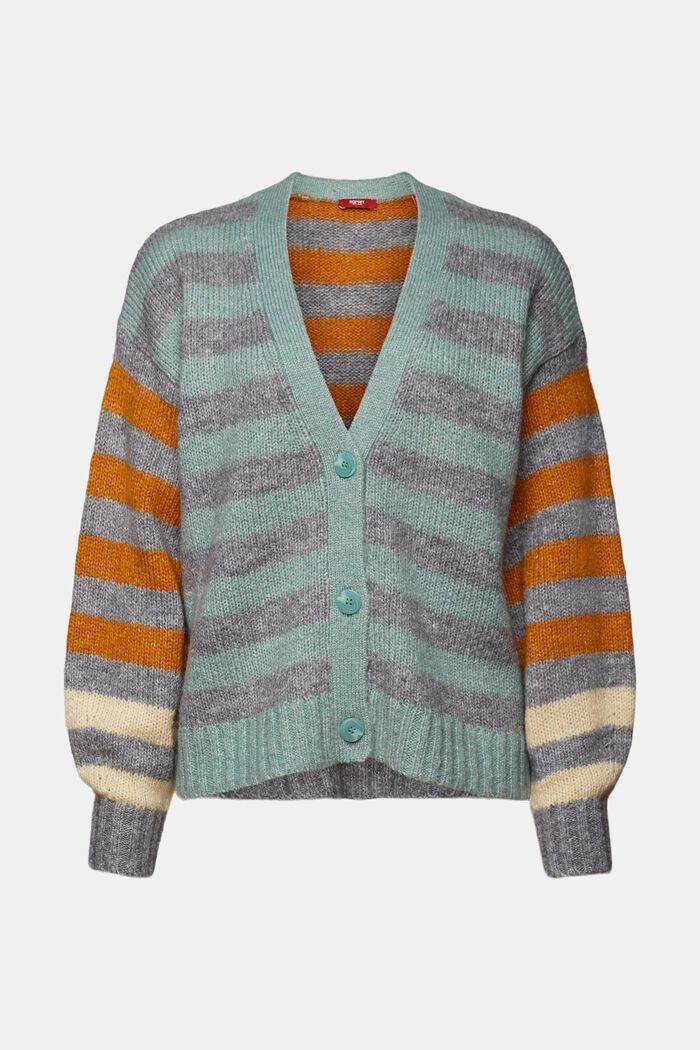 Gestreifter Cardigan aus Wollmix