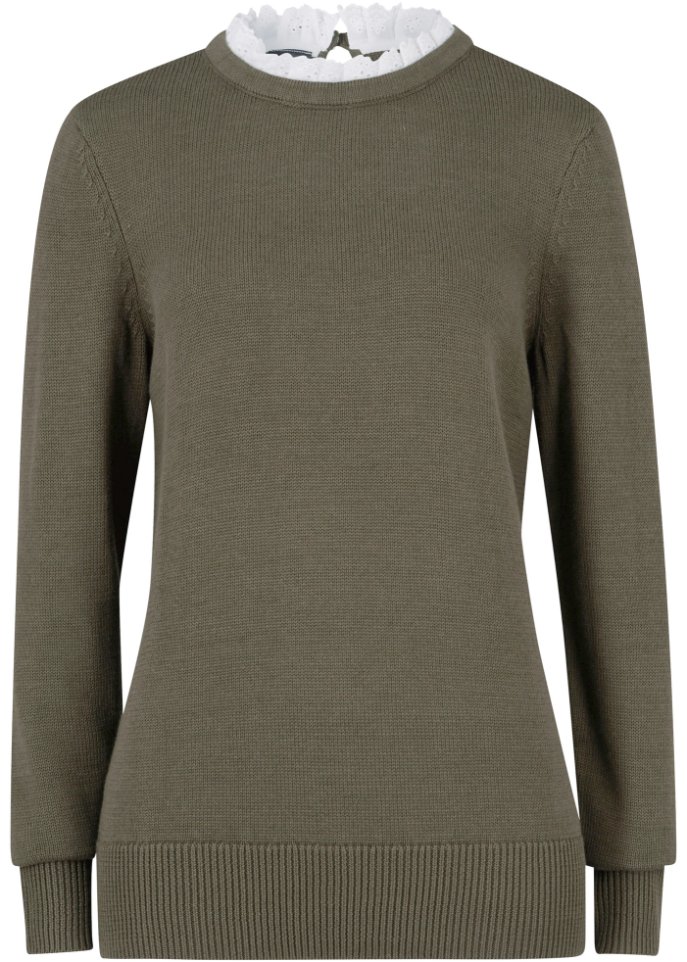 Pullover mit Bluseneinsatz
