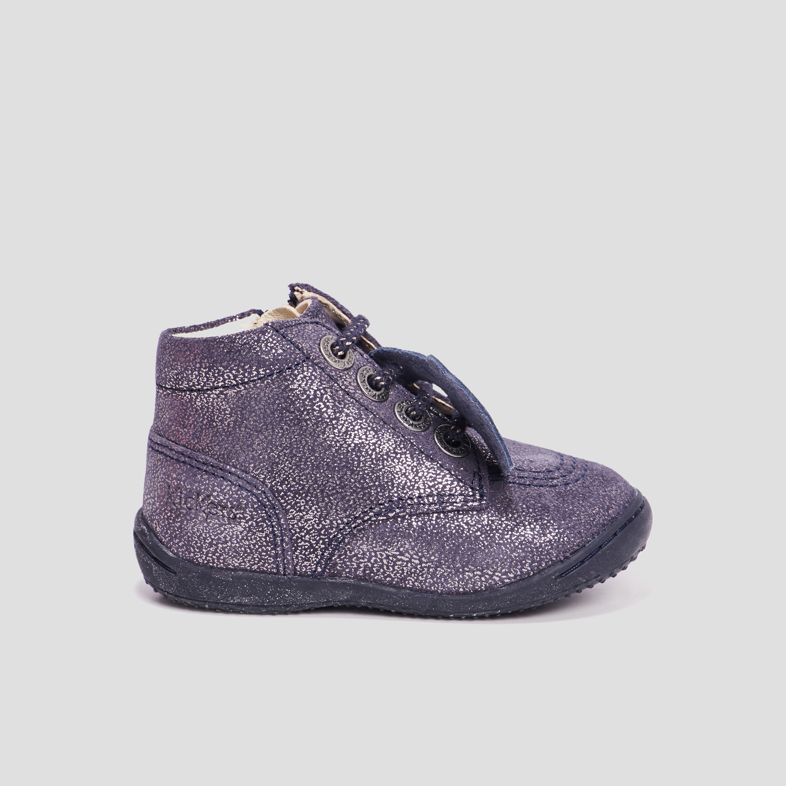 Bottillons en cuir Kickers Gulflow bleu marine bébé fille | La Halle