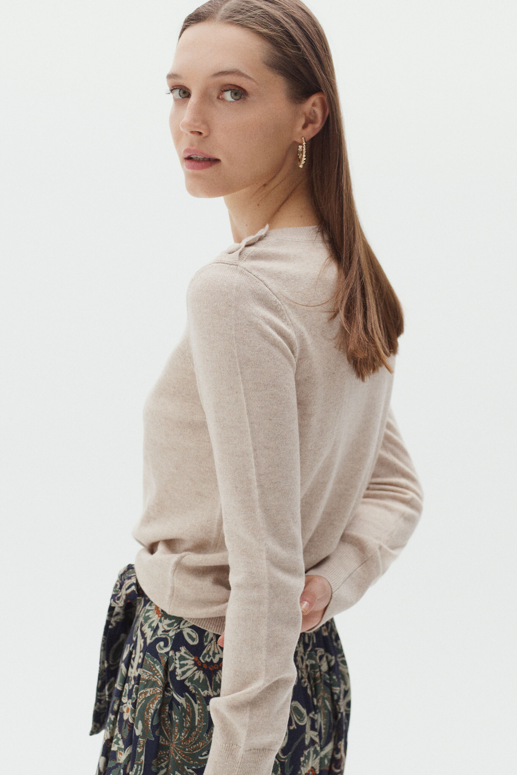 pull anya beige femme
