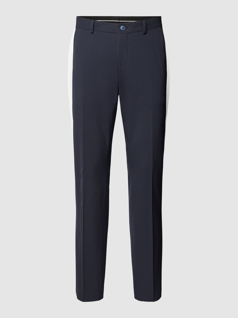 Slim Fit Anzughose mit Knopf- und Reißverschluss in marineblau