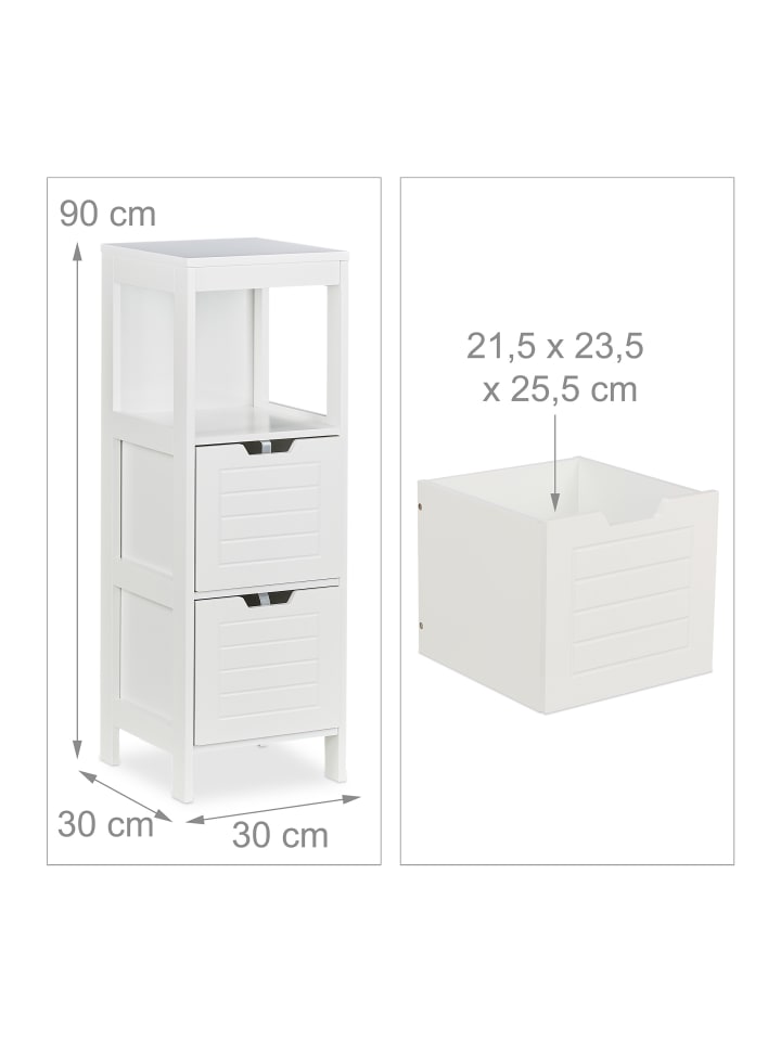 relaxdays Badezimmerschrank in Weiß - (B)30 x (H)90 x (T)30 cm günstig kaufen onesize