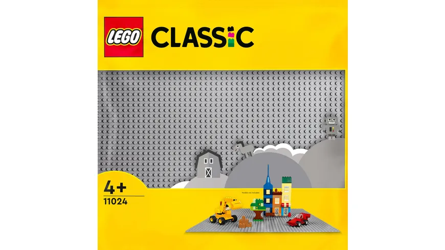LEGO Classic 11024 Graue Bauplatte, Grundplatte für LEGO Sets, 48x48