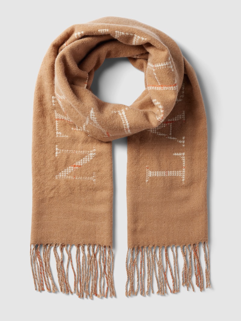 Schal mit Label-Stitching in camel