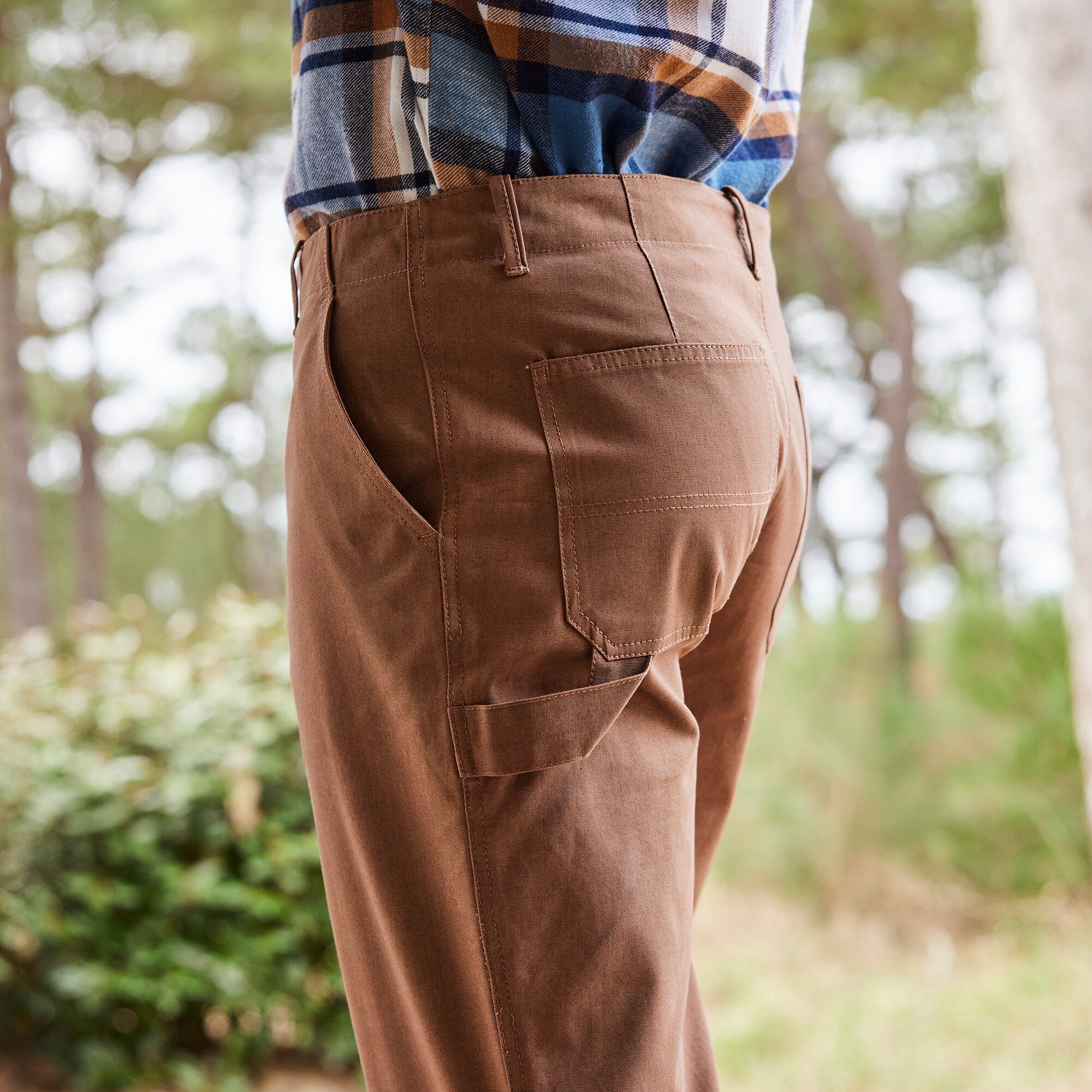Pantalon charpentier en tissu bachette