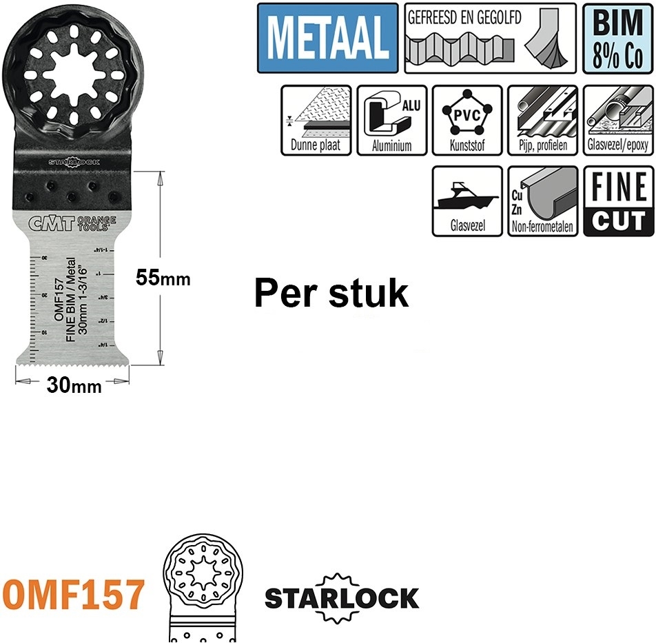 CMT OMF157-X1 Мултиталошка сечива за фино сечење метала 30 мм 1 комад