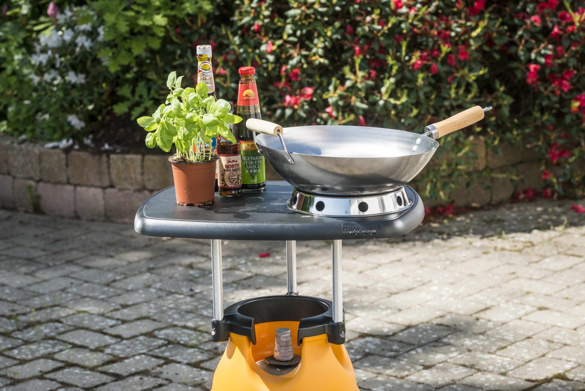 HOTWOK Tresentisch, Line Tisch für Gasflasche Ablage Camping BBQ Abstell-Fläche Outdoor