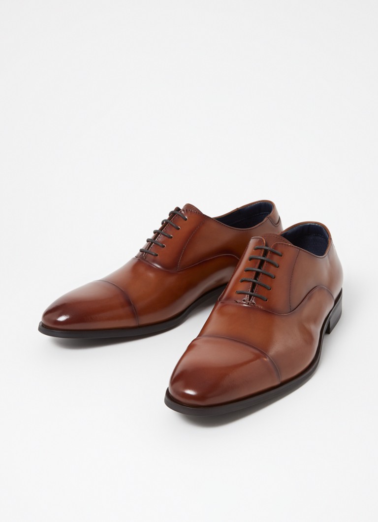 Dune London  Wide Fit Secrecy veterschoen van leer