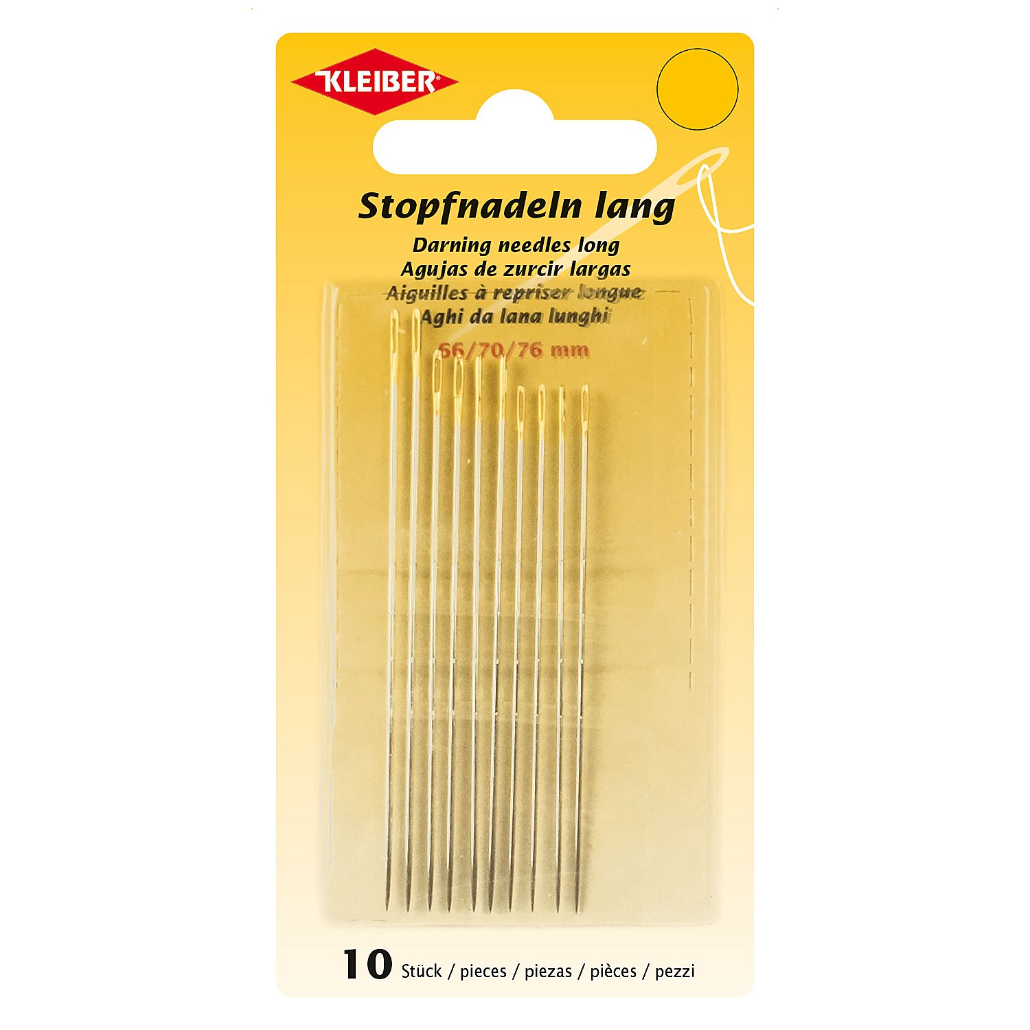 Kleiber Stopfnadeln, Stärke: 0,8–1,3 mm, Länge: 66–76 mm, 10 Stück