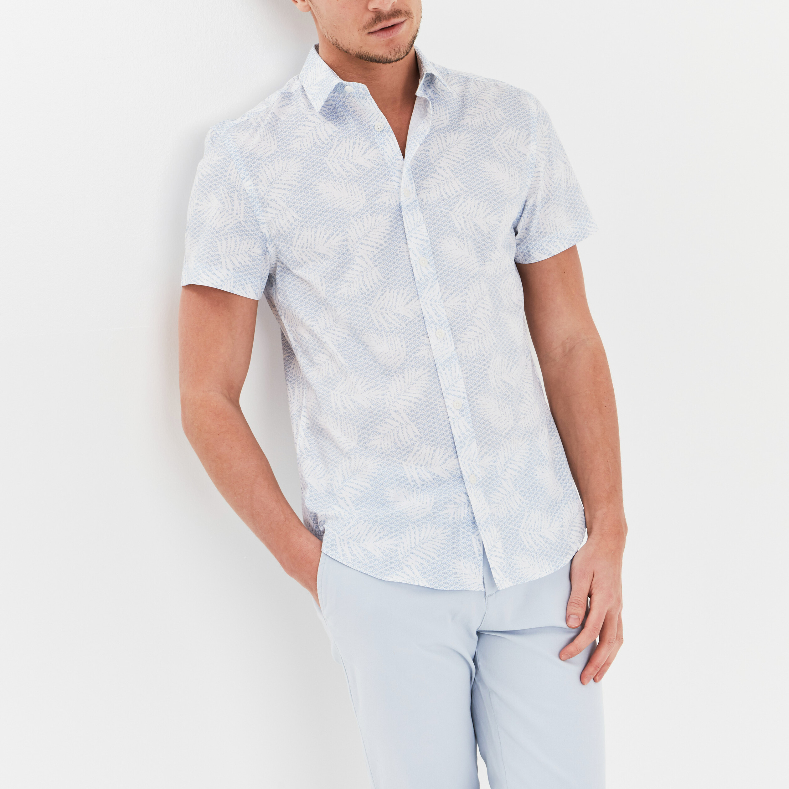 Chemise manches courtes coton blanc homme | La Halle