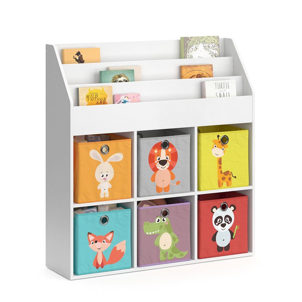 Vicco Bücherregal Kinderregal Aufbewahrungsregal LUIGI + Faltboxen