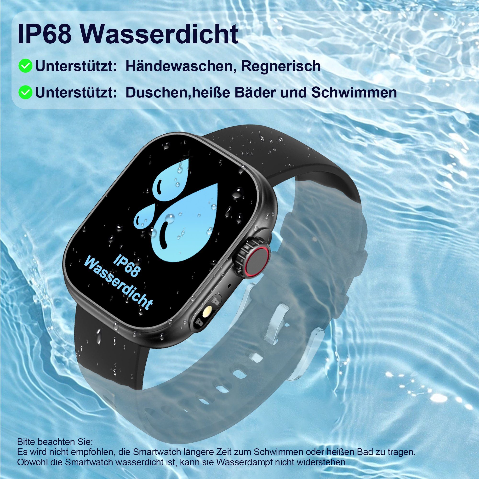 Mutoy Smartwatch, Damen Herren Smartwatch, Fitness Tracker Uhr Smartwatch (Fitnessuhr mit Telefonfunktion 2,01