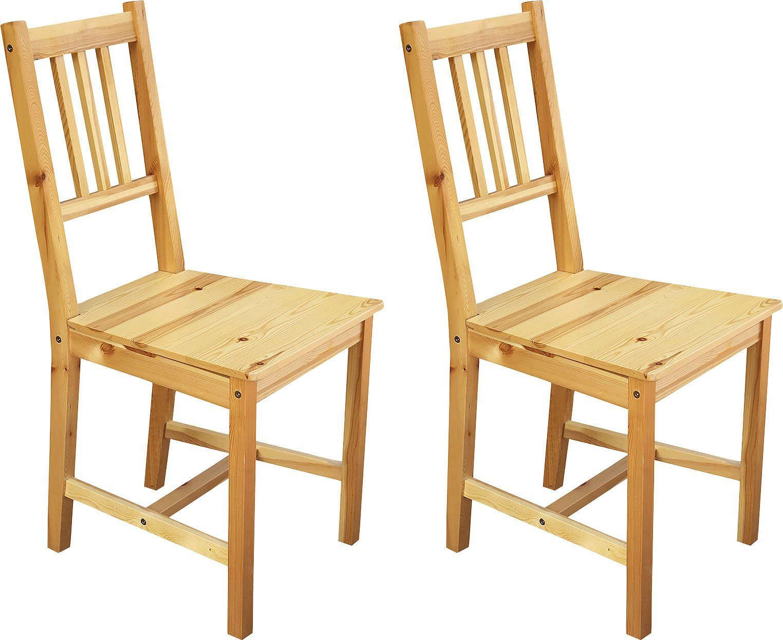 Home affaire 4-Fußstuhl (Set, 2 St), aus massivem Kiefernholz