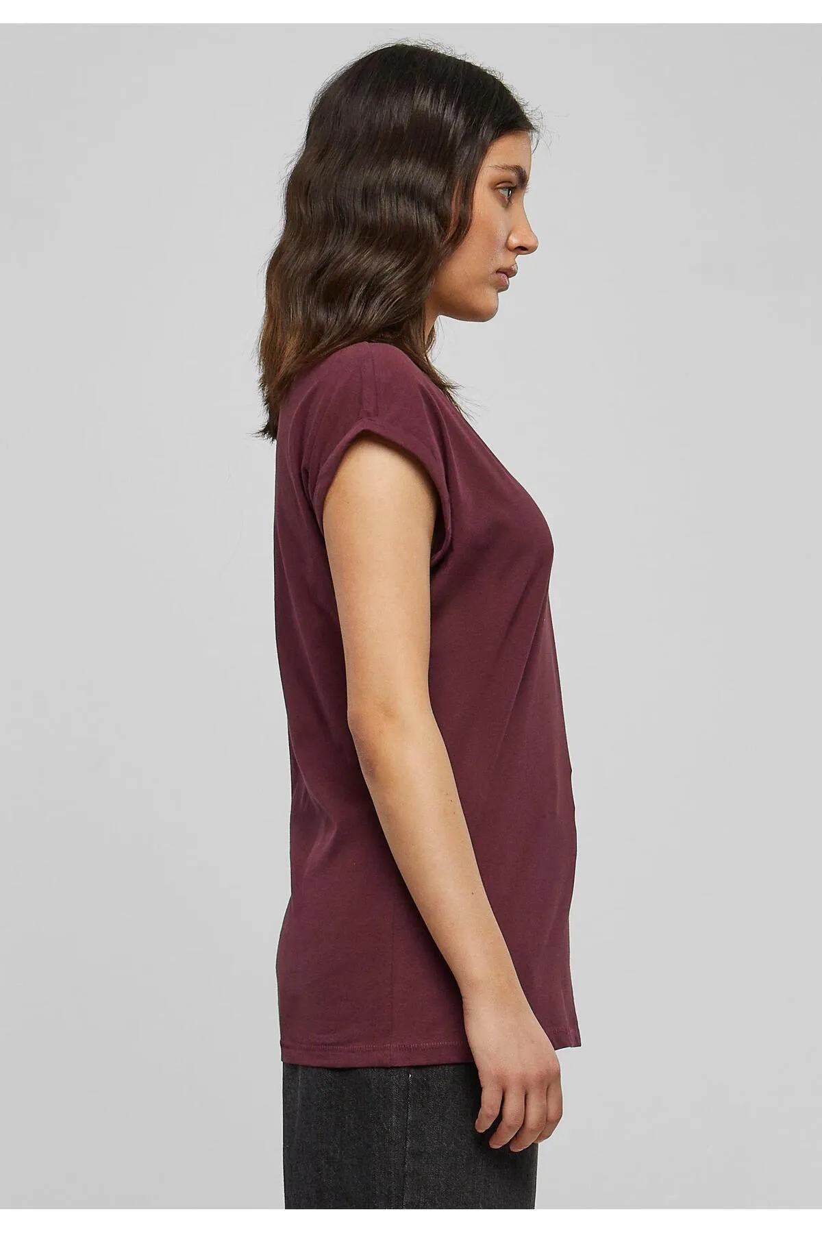 Urban Classics  Damen T-Shirt mit verlängerter Schulterpartie für Damen