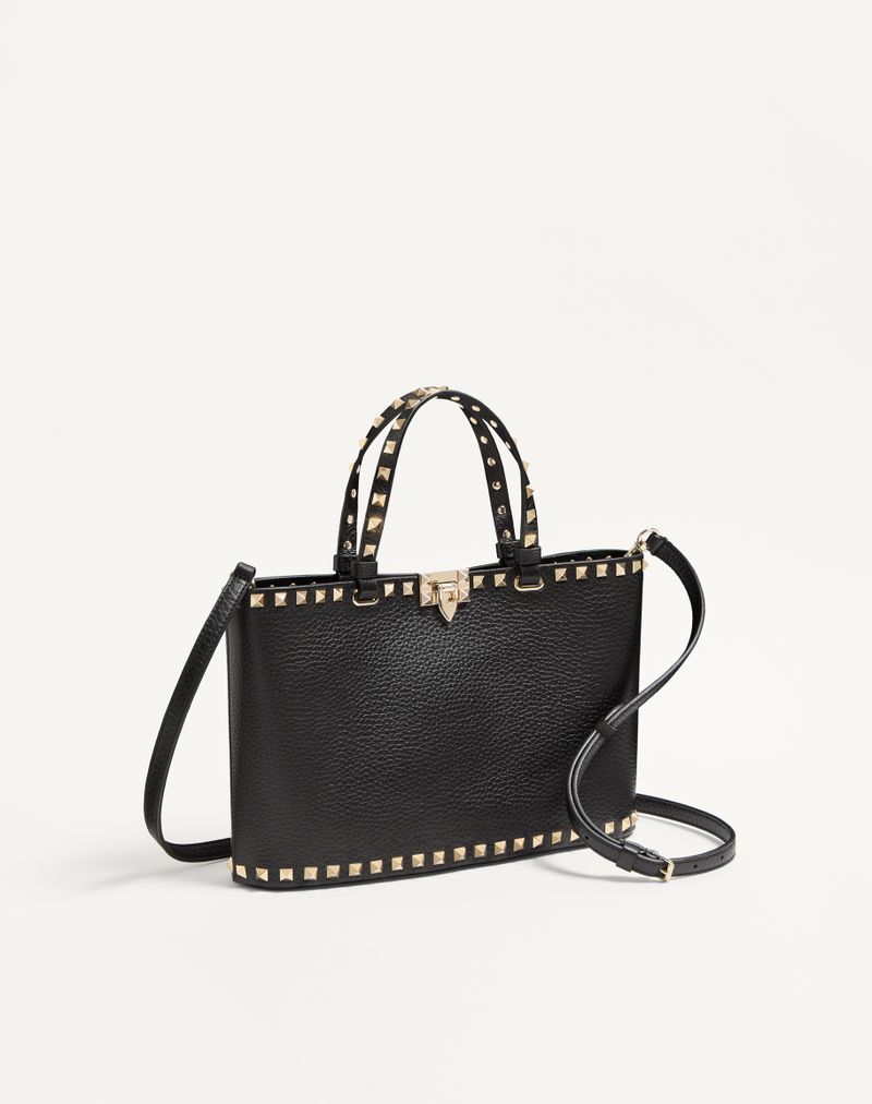 Valentino Garavani Rockstud lille indkøbstaske i kornet kalveskind