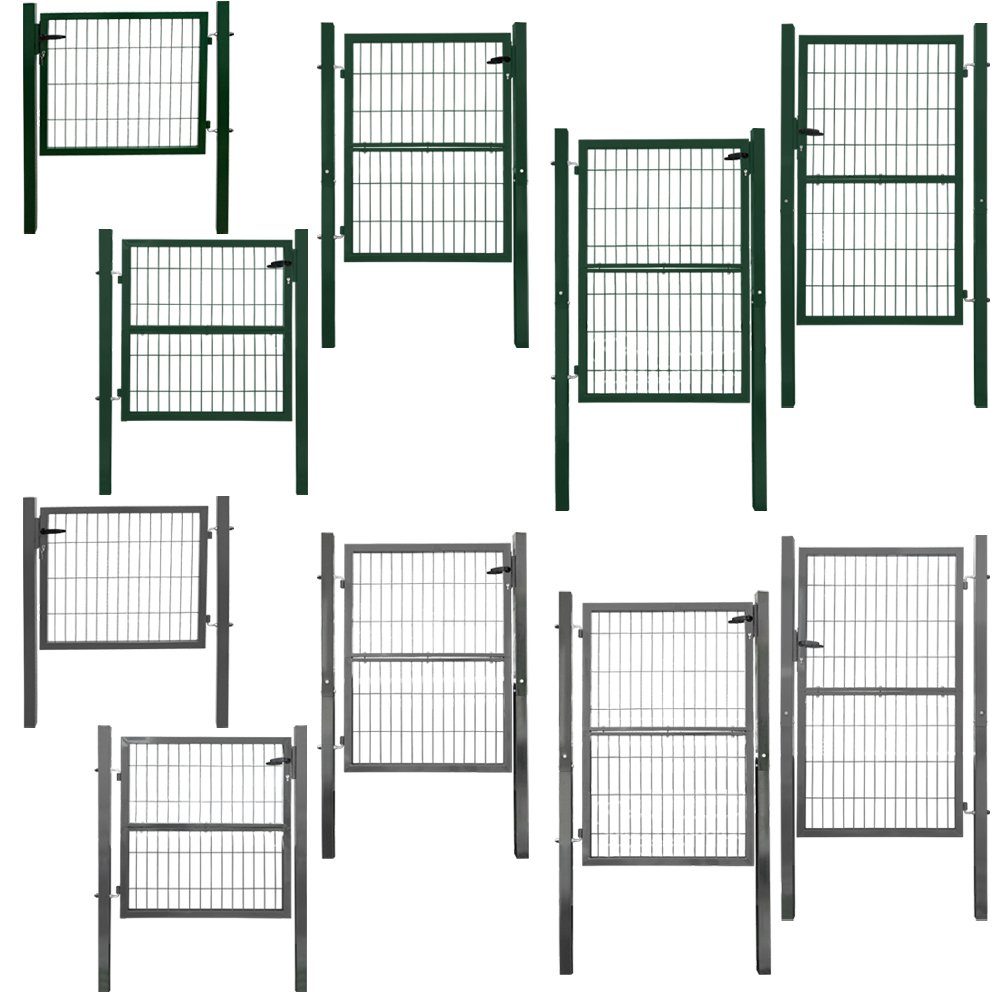 V2Aox Gartentor Gartentor Gartentür Zauntür Zauntor Gartenpforte Anthrazit Grün