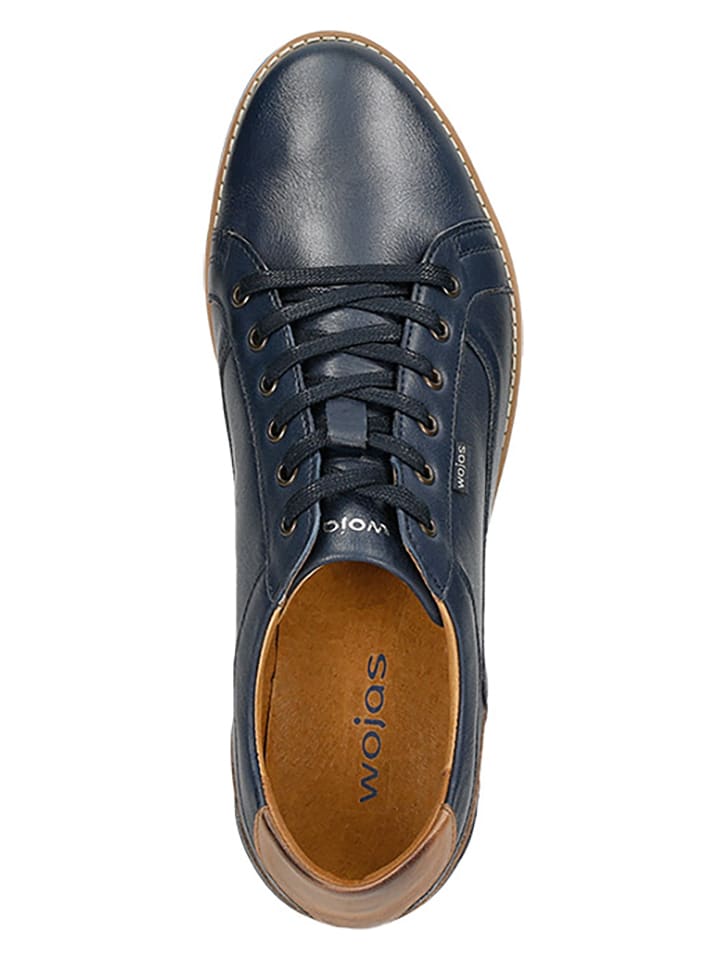 Wojas Leder-Sneakers in Dunkelblau/ Braun günstig kaufen
