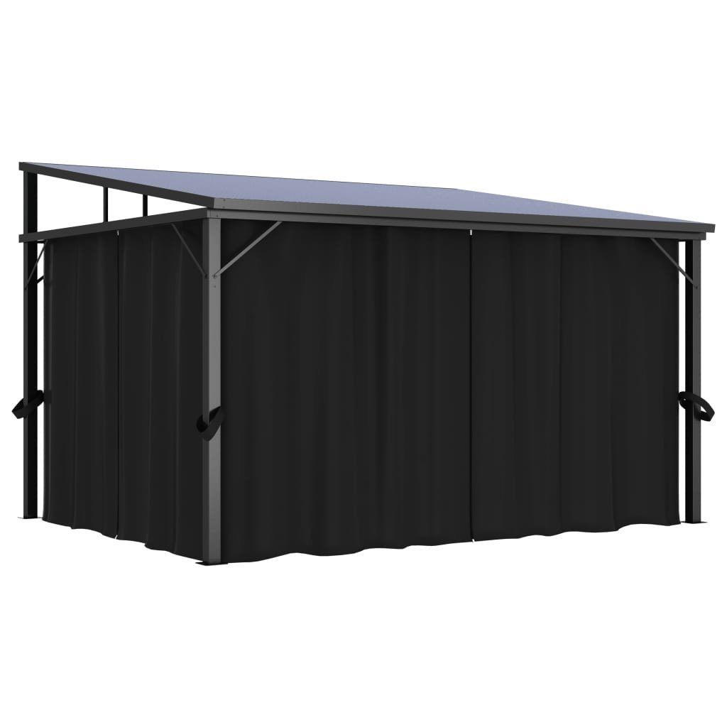 vidaXL Partyzelt Pavillon mit Vorhängen 405x294x244 cm Anthrazit